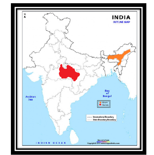 Ahoms In India Map Mark Ahoms And Gonds On Outline Map Of India